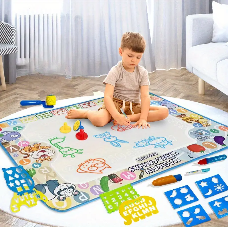 Magical Water Canvas Children's Interactive Painting Mat - Ocean and Animal Theme, Reusable, Non-Electric, Perfect for Early Education and Parent Child Bonding