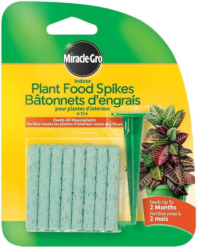 Miracle-Gro Indoor Plant Food Spikes in a 24-spike tray for easy use