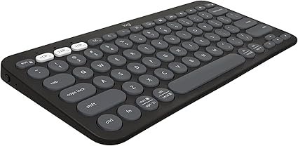 Logitech Pebble K380s keyboard in tonal graphite, ultra-slim and lightweight