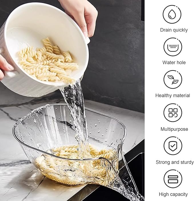 Multifunctional Drain Basket being used to rinse vegetables in the sink