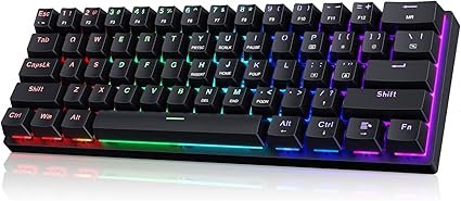 Compact 60% mechanical keyboard with customizable LED backlighting