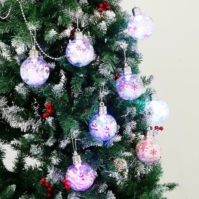 LED lighted Christmas ornament glowing with soft lights