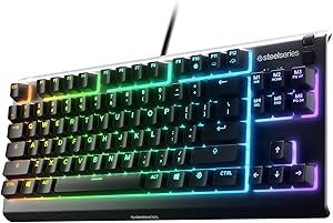 SteelSeries Apex 3 TKL keyboard with a compact form factor and vibrant RGB lighting