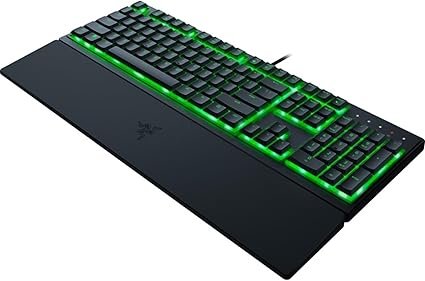 Razer Ornata V3 X keyboard with ergonomic wrist rest and RGB lighting