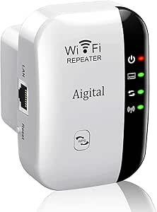 A WiFi extender plugged into a power outlet, enhancing the signal